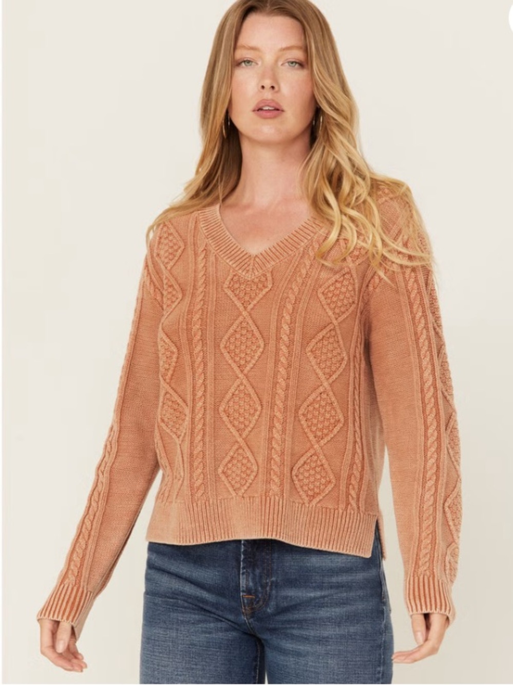 NWT Cleo + Wolf Cable Knit Sweater XL 🤎 Cozy Fall Vibes | Soft Girl | Cottagecor